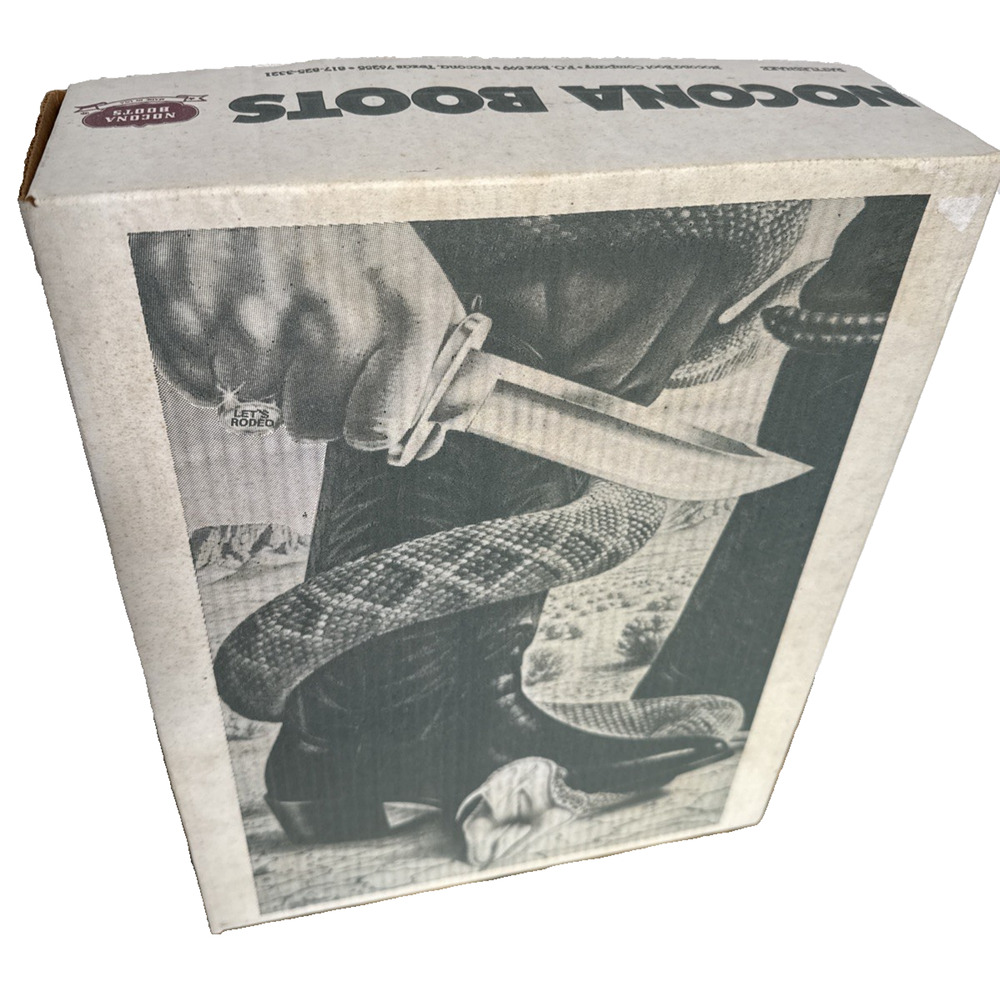 Vintage Nocona Boots BOX ONLY Rattlesnake Texas Bowie Knife Cowboy 1980s Western